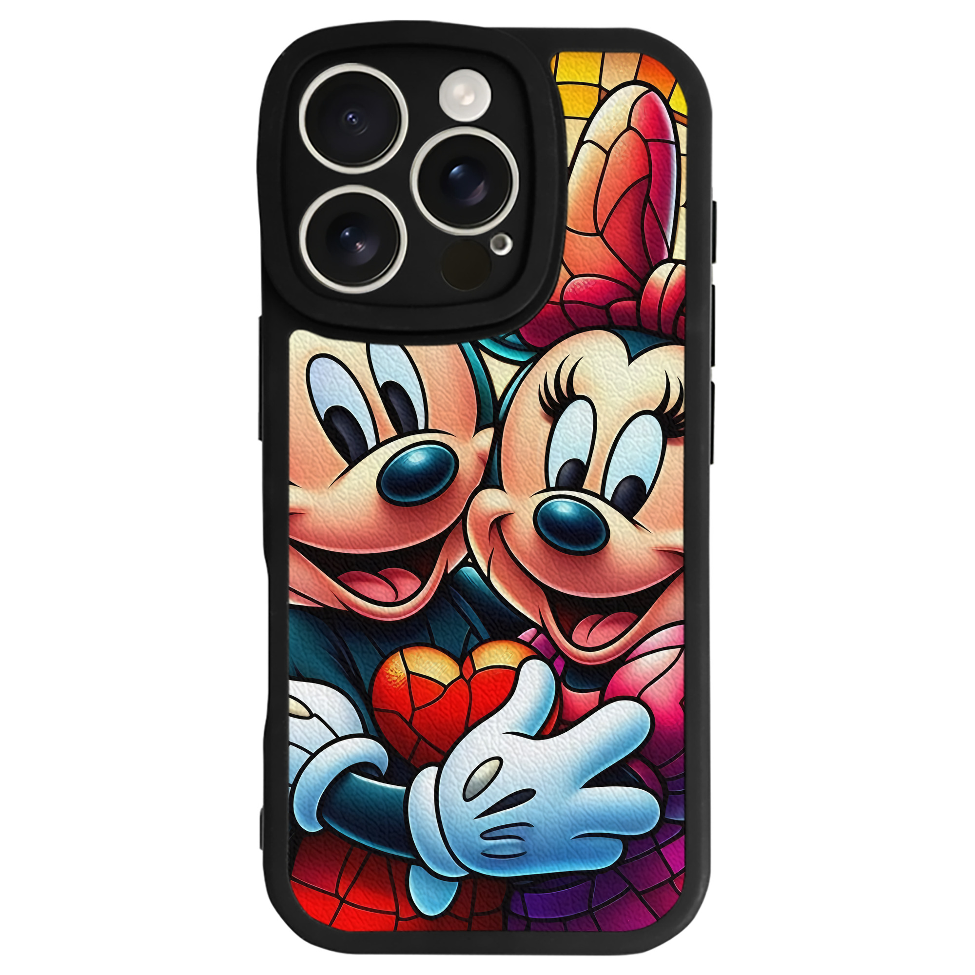 （画像用） ミッキーマウス Mickey Mouse 【iPhone 16シリーズ対応】シリコンスマホケース（レザー調） 材質：シリコン